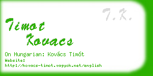 timot kovacs business card